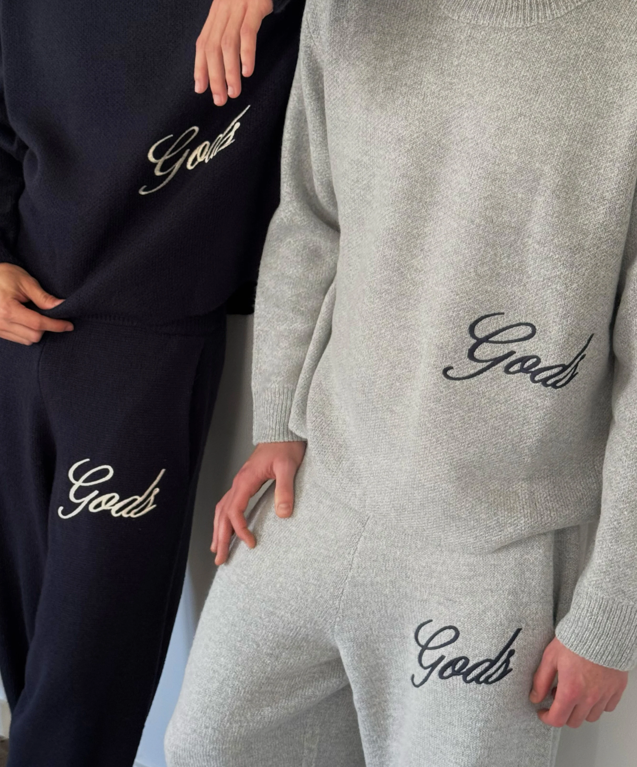 Handwritten Knitted Joggers Navy - Image 9
